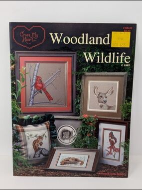 Woodland Wildlife Cross Stitch Pattern Book Birds Raccoon Bunny Fox Deer